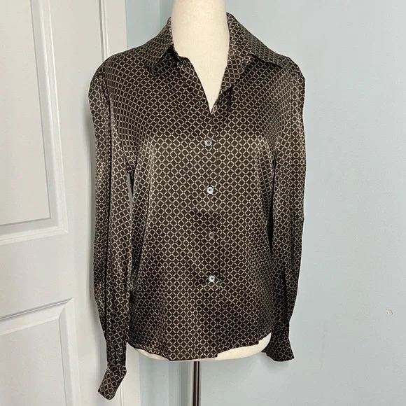 Celine Vintage 100% silk button down blouse size FR 38 - Picture 8 of 15